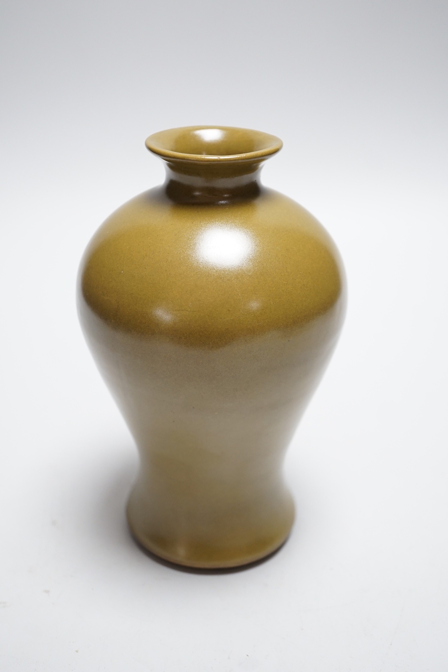 A Chinese teadust glazed meiping vase, 18cms high